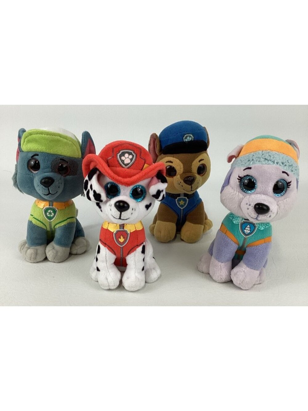 Ty Beanie Boos Paw Patrol Everest Marshall Chase Rocky Plush Stuffed Toy Bundle